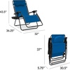 image:imageBest Choice Products Oversized Zero Gravity Chair Folding Outdoor Patio Lounge Recliner wCup Holder Accessory Tray Pillow  Dusty BlueMarine Blue