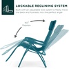 image:imageBest Choice Products Oversized Zero Gravity Chair Folding Outdoor Patio Lounge Recliner wCup Holder Accessory Tray Pillow  Dusty BluePeacock