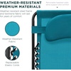 image:imageBest Choice Products Oversized Zero Gravity Chair Folding Outdoor Patio Lounge Recliner wCup Holder Accessory Tray Pillow  Dusty BluePeacock Blue