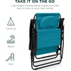 image:imageBest Choice Products Oversized Zero Gravity Chair Folding Outdoor Patio Lounge Recliner wCup Holder Accessory Tray Pillow  Dusty BluePeacock Blue