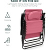 image:imageBest Choice Products Oversized Zero Gravity Chair Folding Outdoor Patio Lounge Recliner wCup Holder Accessory Tray Pillow  Dusty BluePink