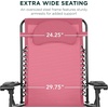 image:imageBest Choice Products Oversized Zero Gravity Chair Folding Outdoor Patio Lounge Recliner wCup Holder Accessory Tray Pillow  Dusty BluePink