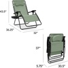 image:imageBest Choice Products Oversized Zero Gravity Chair Folding Outdoor Patio Lounge Recliner wCup Holder Accessory Tray Pillow  Dusty BlueSage Green