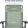 image:imageBest Choice Products Oversized Zero Gravity Chair Folding Outdoor Patio Lounge Recliner wCup Holder Accessory Tray Pillow  Dusty BlueSage Green