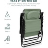 image:imageBest Choice Products Oversized Zero Gravity Chair Folding Outdoor Patio Lounge Recliner wCup Holder Accessory Tray Pillow  Dusty BlueSage Green