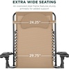 image:imageBest Choice Products Oversized Zero Gravity Chair Folding Outdoor Patio Lounge Recliner wCup Holder Accessory Tray Pillow  Dusty BlueSandBlack