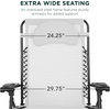 image:imageBest Choice Products Oversized Zero Gravity Chair Folding Outdoor Patio Lounge Recliner wCup Holder Accessory Tray Pillow  Dusty BlueWhite