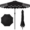 image:imageBest Choice Products 9ft Patio Market Umbrella with Scallop Trim UVFadeResistant 210g Canopy Crank amp Tilt Wind Vent HeavyDuty Frame  TanBlack