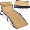 image:imageBest Choice Products Extra Wide Patio Chaise Lounge Chair Portable Outdoor Folding Recliner for Lawn w 8 Positions Handles 440lb Capacity  PeacockBeige