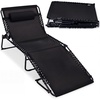 image:imageBest Choice Products Extra Wide Patio Chaise Lounge Chair Portable Outdoor Folding Recliner for Lawn w 8 Positions Handles 440lb Capacity  PeacockBlack