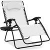 image:imageBest Choice Products Oversized Zero Gravity Chair Folding Outdoor Patio Lounge Recliner wCup Holder Accessory Tray Pillow  Dusty BlueWhite