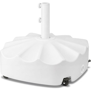 image:imageBest Choice Products 123lb Capacity Fillable Mobile Umbrella Base Heavy Duty Market Stand for Patio Deck Poolside Easy to move w 4 wheels  Wavy Design  BlackWhite