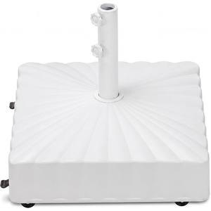 image:imageBest Choice Products 123lb Capacity Fillable Mobile Umbrella Base Heavy Duty Market Stand for Patio Deck Poolside w 4 Wheels 2 Locks 2 Knobs WindResistant Scallop Design  WhiteWhite