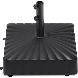 image:imageBest Choice Products 123lb Capacity Fillable Mobile Umbrella Base Heavy Duty Market Stand for Patio Deck Poolside w 4 Wheels 2 Locks 2 Knobs WindResistant Scallop Design  WhiteBlack