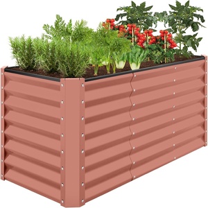 image:imageBest Choice Products 6x3x2ft Outdoor Metal Raised Garden Bed Deep Root Box Planter for Vegetables Flowers Herbs 269 Gallon Capacity 100 Non Toxic Materials  Gun MetalTerracotta