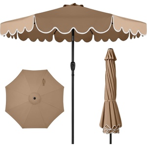 image:imageBest Choice Products 9ft Patio Market Umbrella with Scallop Trim UVFadeResistant 210g Canopy Crank amp Tilt Wind Vent HeavyDuty Frame  TanTan