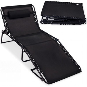 image:imageBest Choice Products Extra Wide Patio Chaise Lounge Chair Portable Outdoor Folding Recliner for Lawn w 8 Positions Handles 440lb Capacity  PeacockBlack