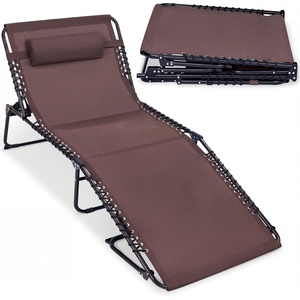 image:imageBest Choice Products Extra Wide Patio Chaise Lounge Chair Portable Outdoor Folding Recliner for Lawn w 8 Positions Handles 440lb Capacity  PeacockBrown