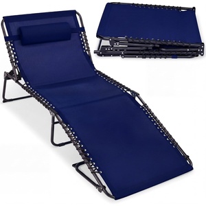 image:imageBest Choice Products Extra Wide Patio Chaise Lounge Chair Portable Outdoor Folding Recliner for Lawn w 8 Positions Handles 440lb Capacity  PeacockNavy