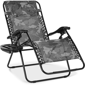 image:imageBest Choice Products Oversized Zero Gravity Chair Folding Outdoor Patio Lounge Recliner wCup Holder Accessory Tray Pillow  Dusty BlueCamouflage