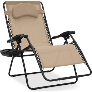 image:imageBest Choice Products Oversized Zero Gravity Chair Folding Outdoor Patio Lounge Recliner wCup Holder Accessory Tray Pillow  Dusty BlueSandBlack