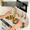 image:imageBest Choice Products Wooden Play Kitchen for Kids Pretend Play Cooking Toy Set with Sink Oven Microwave Refrigerator Ice Maker amp Accessories Kitchen Playset for Toddlers Ages 3  Plush PinkCream