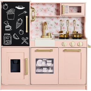 image:imageBest Choice Products Wooden Play Kitchen for Kids Pretend Play Cooking Toy Set with Sink Oven Microwave Refrigerator Ice Maker amp Accessories Kitchen Playset for Toddlers Ages 3  Plush PinkPlush Pink