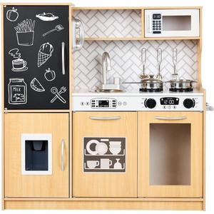 image:imageBest Choice Products Wooden Play Kitchen for Kids Pretend Play Cooking Toy Set with Sink Oven Microwave Refrigerator Ice Maker amp Accessories Kitchen Playset for Toddlers Ages 3  Plush PinkNatural