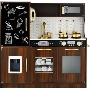 image:imageBest Choice Products Wooden Play Kitchen for Kids Pretend Play Cooking Toy Set with Sink Oven Microwave Refrigerator Ice Maker amp Accessories Kitchen Playset for Toddlers Ages 3  Plush PinkEspresso