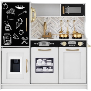 image:imageBest Choice Products Wooden Play Kitchen for Kids Pretend Play Cooking Toy Set with Sink Oven Microwave Refrigerator Ice Maker amp Accessories Kitchen Playset for Toddlers Ages 3  Plush PinkWhite Bevel