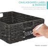 image:imageBest Choice Products Set of 4 9x12in Water Hyacinth Pantry Baskets Woven Organizers wChalkboard Label Chalk Marker  ChestnutBlack