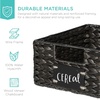 image:imageBest Choice Products Set of 4 9x12in Water Hyacinth Pantry Baskets Woven Organizers wChalkboard Label Chalk Marker  ChestnutBlack