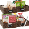 image:imageBest Choice Products Set of 4 9x12in Water Hyacinth Pantry Baskets Woven Organizers wChalkboard Label Chalk Marker  ChestnutBrown