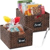 image:imageBest Choice Products Set of 4 9x12in Water Hyacinth Pantry Baskets Woven Organizers wChalkboard Label Chalk Marker  ChestnutBrown