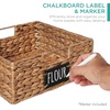 image:imageBest Choice Products Set of 4 9x12in Water Hyacinth Pantry Baskets Woven Organizers wChalkboard Label Chalk Marker  ChestnutChestnut