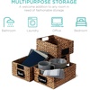 image:imageBest Choice Products Set of 4 9x12in Water Hyacinth Pantry Baskets Woven Organizers wChalkboard Label Chalk Marker  ChestnutChestnut