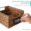 image:imageBest Choice Products Set of 4 9x12in Water Hyacinth Pantry Baskets Woven Organizers wChalkboard Label Chalk Marker  ChestnutChestnut