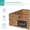 image:imageBest Choice Products Set of 4 9x12in Water Hyacinth Pantry Baskets Woven Organizers wChalkboard Label Chalk Marker  ChestnutChestnut