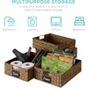 image:imageBest Choice Products Set of 4 9x12in Water Hyacinth Pantry Baskets Woven Organizers wChalkboard Label Chalk Marker  ChestnutChestnut