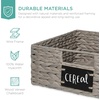 image:imageBest Choice Products Set of 4 9x12in Water Hyacinth Pantry Baskets Woven Organizers wChalkboard Label Chalk Marker  ChestnutGray