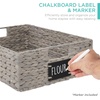 image:imageBest Choice Products Set of 4 9x12in Water Hyacinth Pantry Baskets Woven Organizers wChalkboard Label Chalk Marker  ChestnutGray