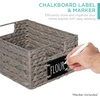 image:imageBest Choice Products Set of 4 9x12in Water Hyacinth Pantry Baskets Woven Organizers wChalkboard Label Chalk Marker  ChestnutGray