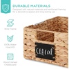 image:imageBest Choice Products Set of 4 9x12in Water Hyacinth Pantry Baskets Woven Organizers wChalkboard Label Chalk Marker  ChestnutNatural