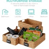 image:imageBest Choice Products Set of 4 9x12in Water Hyacinth Pantry Baskets Woven Organizers wChalkboard Label Chalk Marker  ChestnutNatural