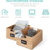 image:imageBest Choice Products Set of 4 9x12in Water Hyacinth Pantry Baskets Woven Organizers wChalkboard Label Chalk Marker  ChestnutNatural