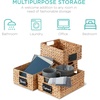 image:imageBest Choice Products Set of 4 9x12in Water Hyacinth Pantry Baskets Woven Organizers wChalkboard Label Chalk Marker  ChestnutNatural