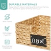 image:imageBest Choice Products Set of 4 9x12in Water Hyacinth Pantry Baskets Woven Organizers wChalkboard Label Chalk Marker  ChestnutNatural