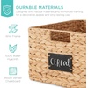 image:imageBest Choice Products Set of 4 9x12in Water Hyacinth Pantry Baskets Woven Organizers wChalkboard Label Chalk Marker  ChestnutNatural