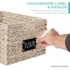 image:imageBest Choice Products Set of 4 9x12in Water Hyacinth Pantry Baskets Woven Organizers wChalkboard Label Chalk Marker  ChestnutWhite