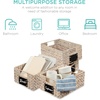 image:imageBest Choice Products Set of 4 9x12in Water Hyacinth Pantry Baskets Woven Organizers wChalkboard Label Chalk Marker  ChestnutWhite